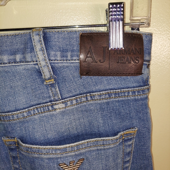 Armani Jeans Mens 33x32 Med Blue Straight Work School Date - Picture 3 of 8